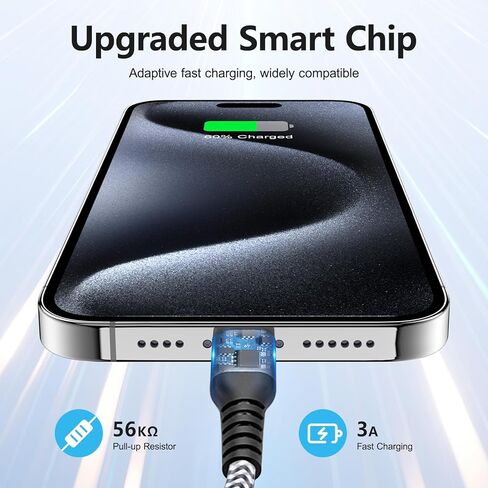 كابل USB C [عبوة من قطعتين، 3 أقدام]، كابل شحن سريع 3A من النوع C، كابل شاحن USB A إلى USB C مجدول من النايلون لهاتف Samsung Galaxy A10e A20 A50 A51 S20 S10 S9 Note 9 LG V30 in Kuwait