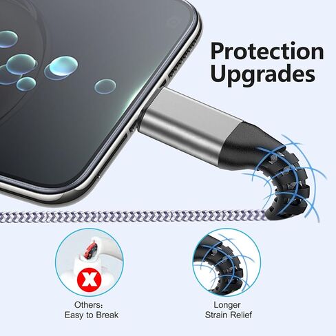 كابل USB C [عبوة من قطعتين، 3 أقدام]، كابل شحن سريع 3A من النوع C، كابل شاحن USB A إلى USB C مجدول من النايلون لهاتف Samsung Galaxy A10e A20 A50 A51 S20 S10 S9 Note 9 LG V30 in Kuwait