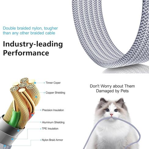 كابل USB C [عبوة من قطعتين، 3 أقدام]، كابل شحن سريع 3A من النوع C، كابل شاحن USB A إلى USB C مجدول من النايلون لهاتف Samsung Galaxy A10e A20 A50 A51 S20 S10 S9 Note 9 LG V30 in Kuwait