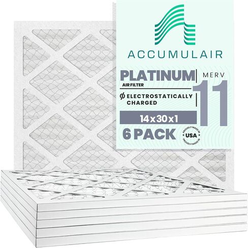تراكم البلاتين 14x30x1 (13.5x29.5) فلتر الهواء/مرشحات الفرن MERV 11 (6 عبوات) in Kuwait