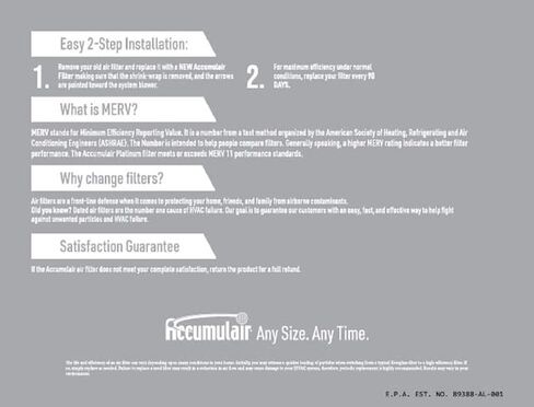 تراكم البلاتين 14x30x1 (13.5x29.5) فلتر الهواء/مرشحات الفرن MERV 11 (6 عبوات) in Kuwait