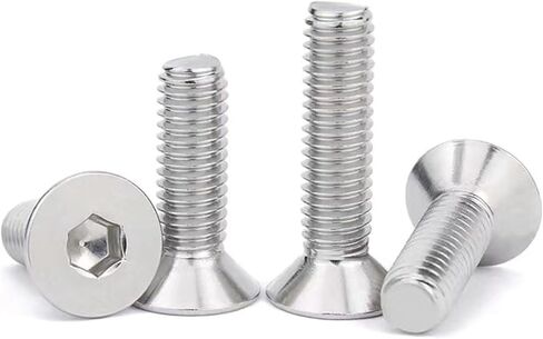 M8-1.25 x 95mm مسامير غطاء مقبس الرأس المسطحة، DIN7991، الفولاذ المقاوم للصدأ 18-8 (304)، محرك مقبس ألين، براغي الآلة، براغي تثبيت لولبية سداسية داخلية مترية بالكامل 4 قطع in Kuwait
