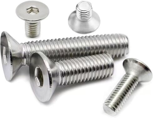M8-1.25 x 95mm مسامير غطاء مقبس الرأس المسطحة، DIN7991، الفولاذ المقاوم للصدأ 18-8 (304)، محرك مقبس ألين، براغي الآلة، براغي تثبيت لولبية سداسية داخلية مترية بالكامل 4 قطع in Kuwait