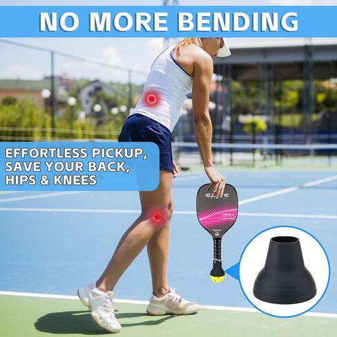 Pickleball Suction Cup Ball Retriever for Paddle - Easy Ball Pickup - Silicone Picker Upper Grabber - Essential Accessories for Pickleball Players in Saudi Arabia
