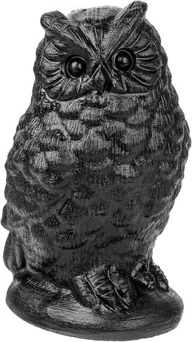 moonsix Carved Horned Owl Crystal Statue Black Obsidian Animal Figurine Paperweight Collectible Stone Sculpture for Home Office Table Decor in Saudi Arabia