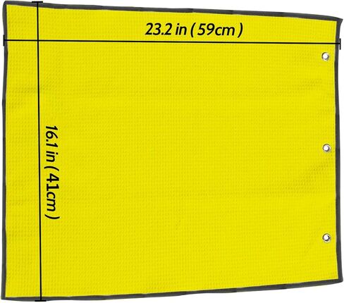 منشفة جولف من الألياف الدقيقة بنمط وافل مع خطاف وحلقة، مناشف جولف صفراء لحقائب الجولف للرجال والنساء in Kuwait