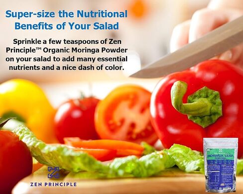 Zen Principle 1 lb. Premium Organic Moringa Oleifera Leaf Powder. 100% USDA Certified. Sun-Dried, All Natural Energy Boost, Raw Superfood and Multi-Vitamin. No GMO, Gluten Free. in Kuwait