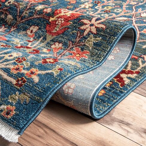 nuLOOM Dasilva Tribal Fringe Area Rug, 4x6, Blue in Saudi Arabia