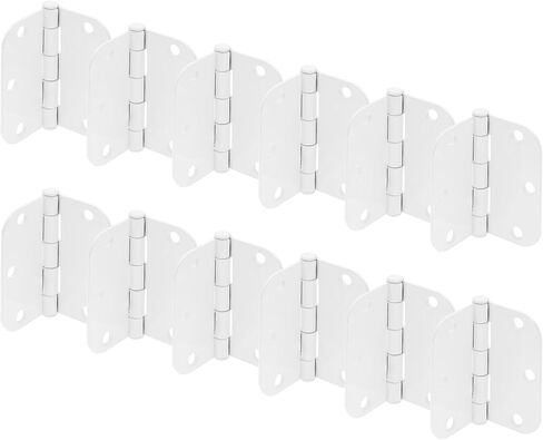Prime-Line U 1150883 Door Hinge Residential Smooth Pivot, 3-1/2 In. x 3-1/2 In. with 5/8 In. Radius Corners, 3 Holes per Leaf with Screws, Matte Black Finish, .087 In. Gauge (3 Pack) in Saudi Arabia