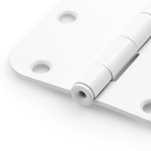Prime-Line U 1150883 Door Hinge Residential Smooth Pivot, 3-1/2 In. x 3-1/2 In. with 5/8 In. Radius Corners, 3 Holes per Leaf with Screws, Matte Black Finish, .087 In. Gauge (3 Pack) in Saudi Arabia