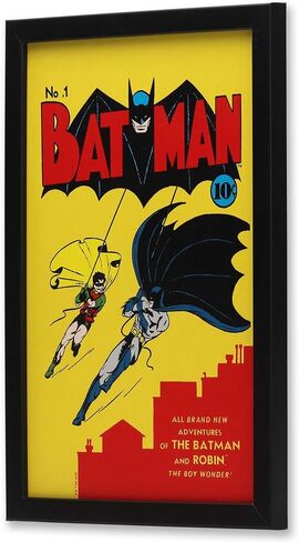 DC Comics Batman Comic Book Cover Framed Wood Wall Decor - Retro Batman Wall Art for Man Cave or Movie Room in Saudi Arabia