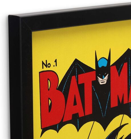 DC Comics Batman Comic Book Cover Framed Wood Wall Decor - Retro Batman Wall Art for Man Cave or Movie Room in Saudi Arabia