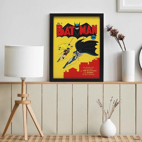 DC Comics Batman Comic Book Cover Framed Wood Wall Decor - Retro Batman Wall Art for Man Cave or Movie Room in Saudi Arabia