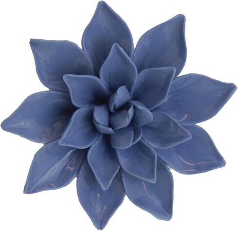Enjthe ulellife 3D Ceramic Flower Wall Decor Handcrafted Ceramic Wall Flowers Porcelain Flower Wall Decor(Blue,3.5") in Saudi Arabia