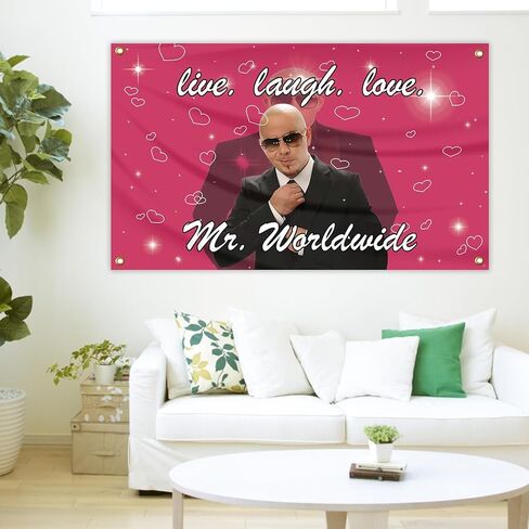 مستر. لافتة Worldwide Says To Live Laugh Love Flag مقاس 3×5 أقدام لغرفة النوم الجامعية وغرفة النوم وغرفة المعيشة، ملاكمة-1 in Saudi Arabia