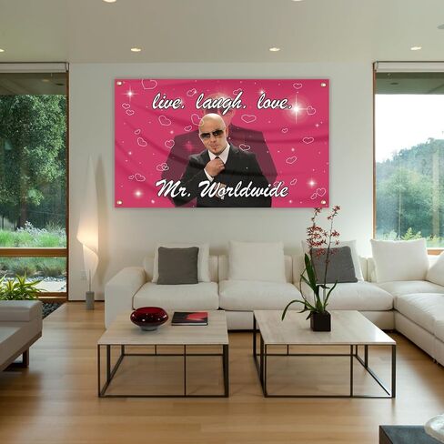 مستر. لافتة Worldwide Says To Live Laugh Love Flag مقاس 3×5 أقدام لغرفة النوم الجامعية وغرفة النوم وغرفة المعيشة، ملاكمة-1 in Saudi Arabia