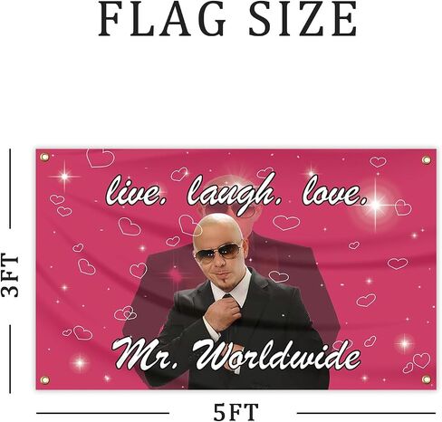 مستر. لافتة Worldwide Says To Live Laugh Love Flag مقاس 3×5 أقدام لغرفة النوم الجامعية وغرفة النوم وغرفة المعيشة، ملاكمة-1 in Saudi Arabia
