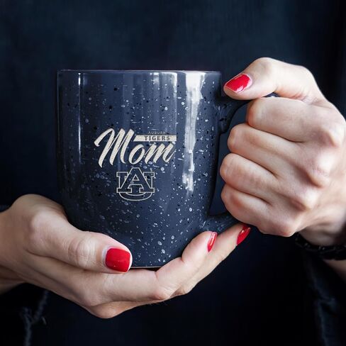 Rico Industries NCAA unisex-adult NCAA Mom 16 oz Team Color Laser Engraved Speckled Ceramic Coffee Mug in Saudi Arabia