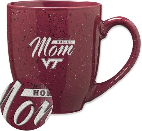 Rico Industries NCAA unisex-adult NCAA Mom 16 oz Team Color Laser Engraved Speckled Ceramic Coffee Mug in Saudi Arabia