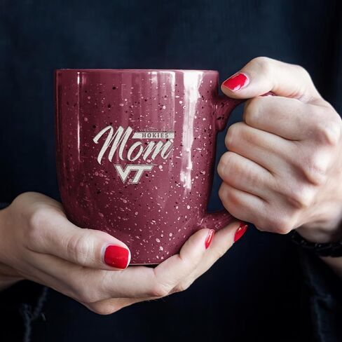 Rico Industries NCAA unisex-adult NCAA Mom 16 oz Team Color Laser Engraved Speckled Ceramic Coffee Mug in Saudi Arabia