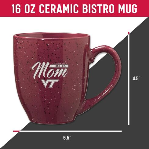 Rico Industries NCAA unisex-adult NCAA Mom 16 oz Team Color Laser Engraved Speckled Ceramic Coffee Mug in Saudi Arabia