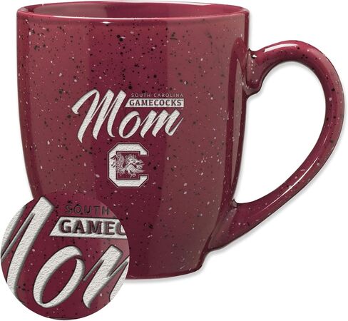 Rico Industries NCAA unisex-adult NCAA Mom 16 oz Team Color Laser Engraved Speckled Ceramic Coffee Mug in Saudi Arabia