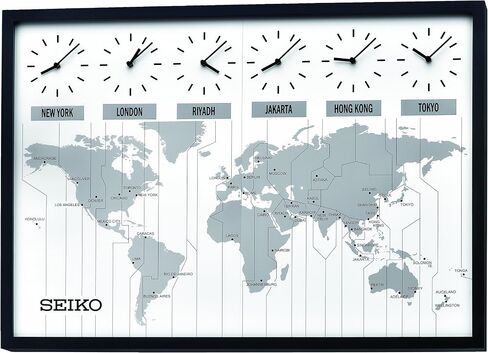 SEIKO 24 Inch Classic Six City World Time Wall Clock in Saudi Arabia