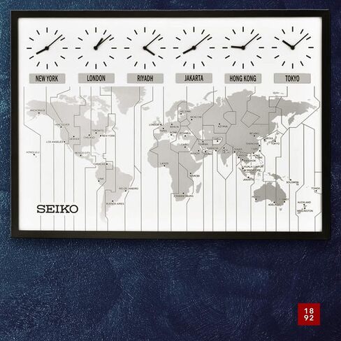 SEIKO 24 Inch Classic Six City World Time Wall Clock in Saudi Arabia