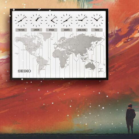 SEIKO 24 Inch Classic Six City World Time Wall Clock in Saudi Arabia
