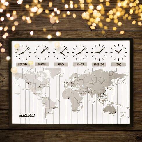 SEIKO 24 Inch Classic Six City World Time Wall Clock in Saudi Arabia