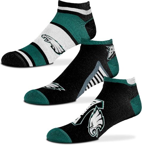 FBF - NFL Show Me The Money! - No Show Ankle Socks - 3 Pack - Philadelphia Eagles Men's Size Large 10-13 in Saudi Arabia