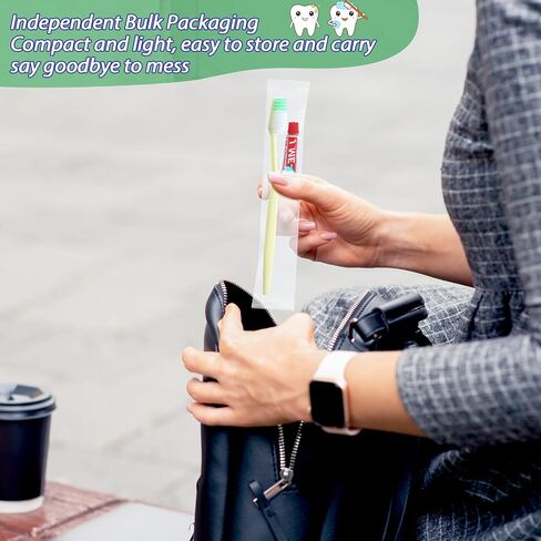 Zhehao 200 Pack Disposable Toothbrushes with Toothpaste Individually Wrapped Toothbrush and Toothpaste Set 3g Bulk Travel Toothpaste Travel Dental Kit for Homeless Hotel Guest Apartment Charity in Saudi Arabia
