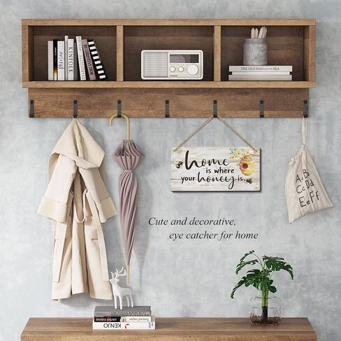 Bee Decor-Home is Where Your Honey is Sign 6x12 Inch |Honeycomb Decor Hanging Wood Signs for Home Bathroom Living Room Office,Coffee Bar,HD Pictures Wall Art Prints in Kuwait
