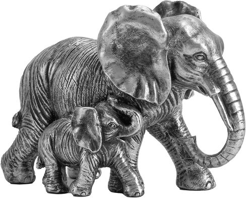 Elephant Statue Gifts for Women/Men/Mom/Father, Elephant Brings Good Luck, Parent and Child Elephant for Pregnancy Gifts, Mom or Father Day Birthday Gift(Antique Gold) in Saudi Arabia