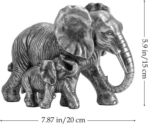 Elephant Statue Gifts for Women/Men/Mom/Father, Elephant Brings Good Luck, Parent and Child Elephant for Pregnancy Gifts, Mom or Father Day Birthday Gift(Antique Gold) in Saudi Arabia