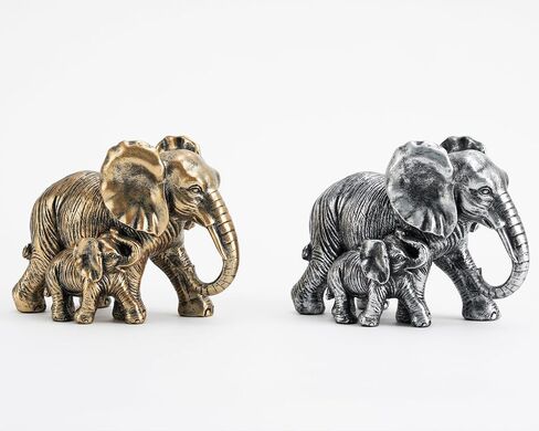 Elephant Statue Gifts for Women/Men/Mom/Father, Elephant Brings Good Luck, Parent and Child Elephant for Pregnancy Gifts, Mom or Father Day Birthday Gift(Antique Gold) in Saudi Arabia