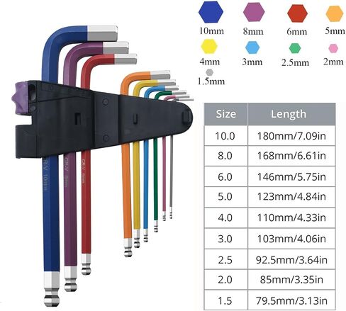 9 Pcs Hex Key Allen Wrench Set, Torx TRX Star Coloured Wrench Set T10, T15, T20, T25, T27, T30, T40, T45, T50 Hex Key Wrench Set for Furniture Assembly, Bicycle Maintenance, Household DIY in Saudi Arabia