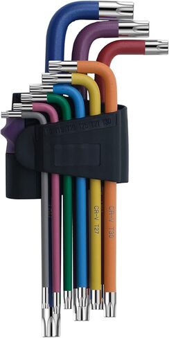 9 Pcs Hex Key Allen Wrench Set, Torx TRX Star Coloured Wrench Set T10, T15, T20, T25, T27, T30, T40, T45, T50 Hex Key Wrench Set for Furniture Assembly, Bicycle Maintenance, Household DIY in Saudi Arabia