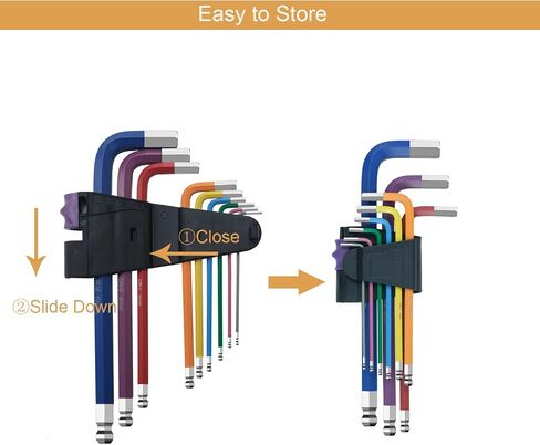 9 Pcs Hex Key Allen Wrench Set, Torx TRX Star Coloured Wrench Set T10, T15, T20, T25, T27, T30, T40, T45, T50 Hex Key Wrench Set for Furniture Assembly, Bicycle Maintenance, Household DIY in Saudi Arabia
