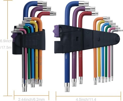 9 Pcs Hex Key Allen Wrench Set, Torx TRX Star Coloured Wrench Set T10, T15, T20, T25, T27, T30, T40, T45, T50 Hex Key Wrench Set for Furniture Assembly, Bicycle Maintenance, Household DIY in Saudi Arabia