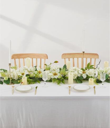 Ting's time Eucalyptus Garland Artificial Flowers Faux Greenery Garland Plant Leaves Vines 6ft Wedding Arch Flowers Hanging Decor for Table Runner Indoor Outdoor Wall Decorations(White) in Saudi Arabia
