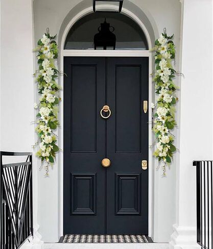 Ting's time Eucalyptus Garland Artificial Flowers Faux Greenery Garland Plant Leaves Vines 6ft Wedding Arch Flowers Hanging Decor for Table Runner Indoor Outdoor Wall Decorations(White) in Saudi Arabia