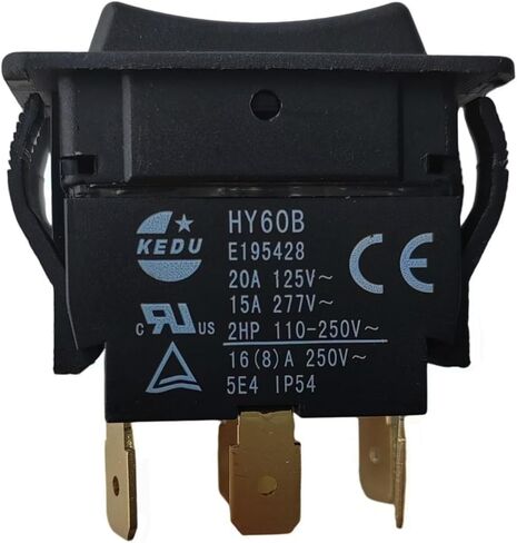 HY60B ON-OFF-ON Pushbutton Switches 125/250V 20/15A 6-Pins in Saudi Arabia