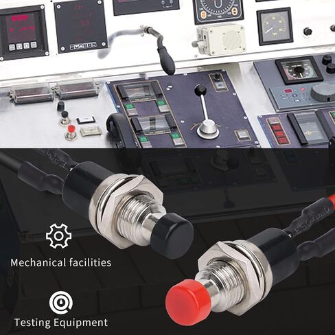 STARELO 10 قطعة 7 مم مفتاح زر ضغط مؤقت صغير 2Pin SPST مفتوح عادة 1A 250V AC مع أسلاك ملحومة مسبقًا (أحمر). in Kuwait