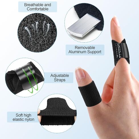 Thumb Finger Splints, 5pcs Finger Support Brace Finger Stabilizer with 5pcs Nylon Sleeves for Arthritis Broken Fingers Straightening Immobilization in Kuwait
