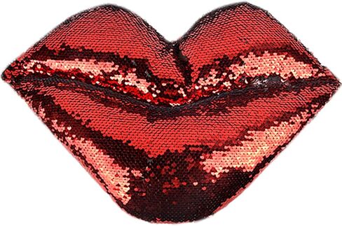 وسادة رمي الشفاه ChezMax، وسادة قبلة ثلاثية الأبعاد قابلة للترتر، ديكور منزلي لامع باللونين الأحمر والفضي، هدية عيد الحب الناعمة اللطيفة للأريكة وغرفة المعيشة وغرفة نوم السيارة، 18 × 9 بوصات in Kuwait