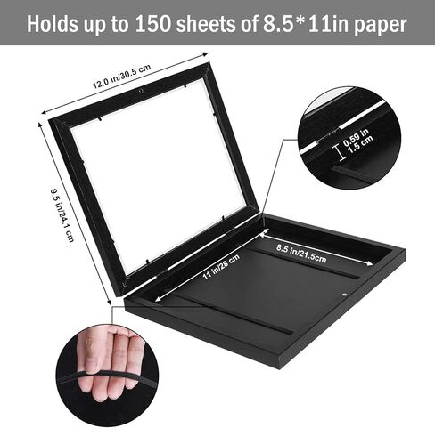 إطارات فنية للأطفال، إطار عرض الأعمال الفنية للأطفال مفتوح أمامي قابل للتغيير، إطار عرض الأعمال الفنية للأطفال مقاس A4 إطارات تخزين الصور لرسم الحرف اليدوية والمشاريع الفنية المدرسية والمكتب المنزلي (أسود. 4 عبوات) in Kuwait