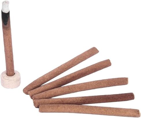 Kishu Enterprises || Natural Sandalwood Dhop Incense Sticks Dhoop Sticks Handmade Hand-Rolled with Holder Pack of 5, Brown in Saudi Arabia
