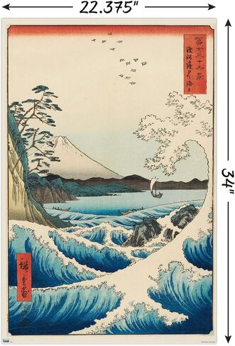 Trends International Hiroshige - The Sea at Satta Wall Poster, 22.375" x 34", Unframed Version in Saudi Arabia