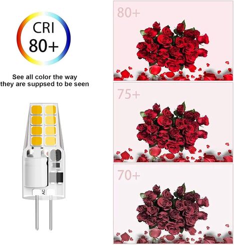 G4 LED Bulb 3W Equivalent to 20W-25W T3 JC Type Bi-Pin G4 Base Halogen Bulb, AC/DC 12V Warm White 3000K G4 Light Bulbs for Puck Light, RV, Under Cabinet Lighting, Landscape Lighting (10 Pack) in Saudi Arabia